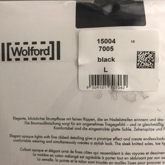 Wolford Fine Cotton Rib Tights - Picture 3 of 4